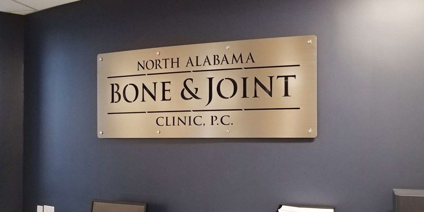Custom metal medical office sign.