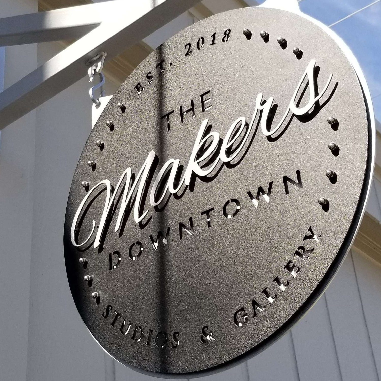 Custom metal blade sign.