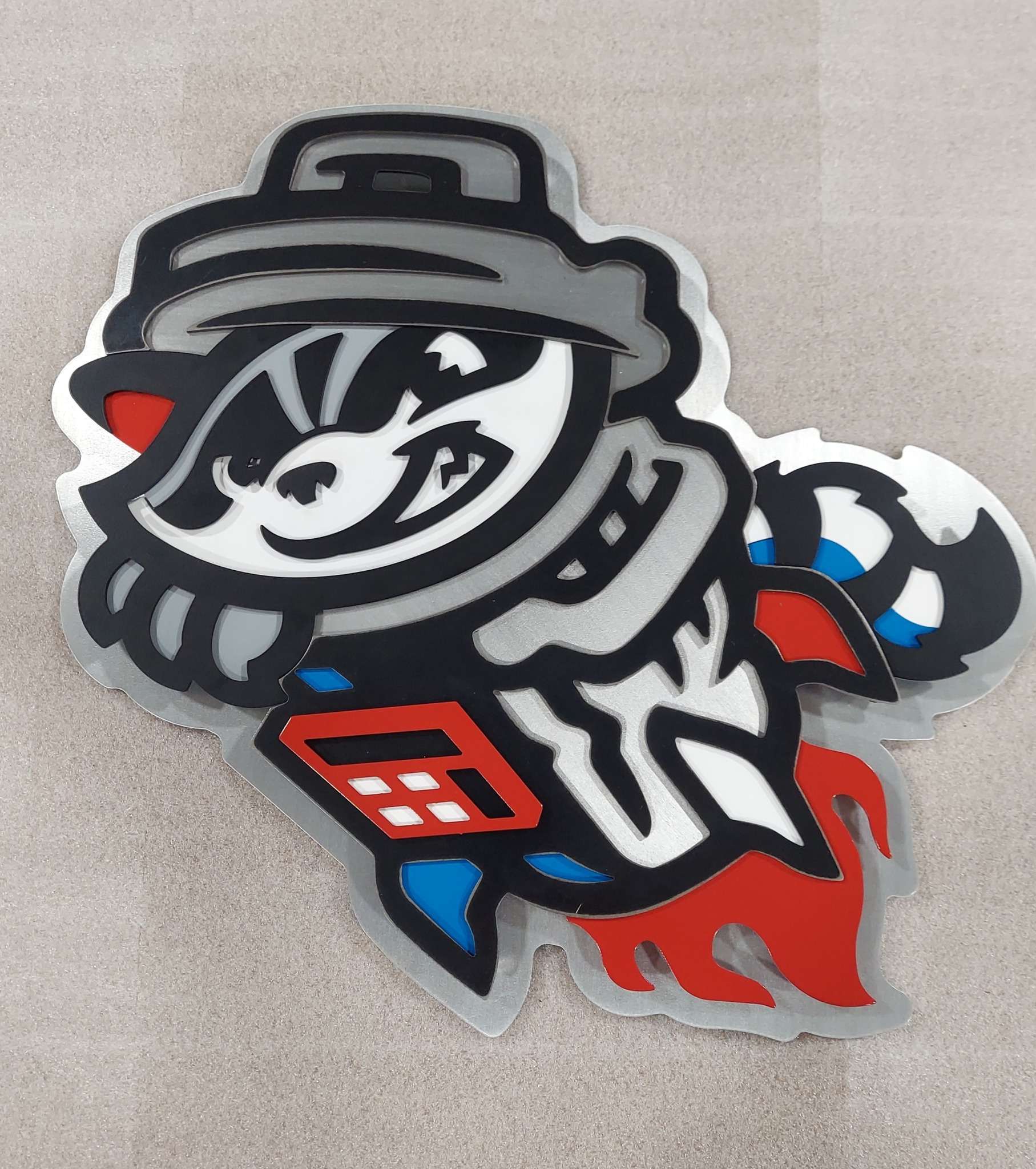 Rocket City Trash Pandas Custom Metal Sign.