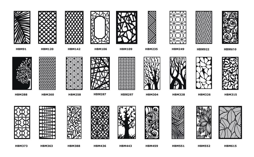 Privacy screen pattern options.