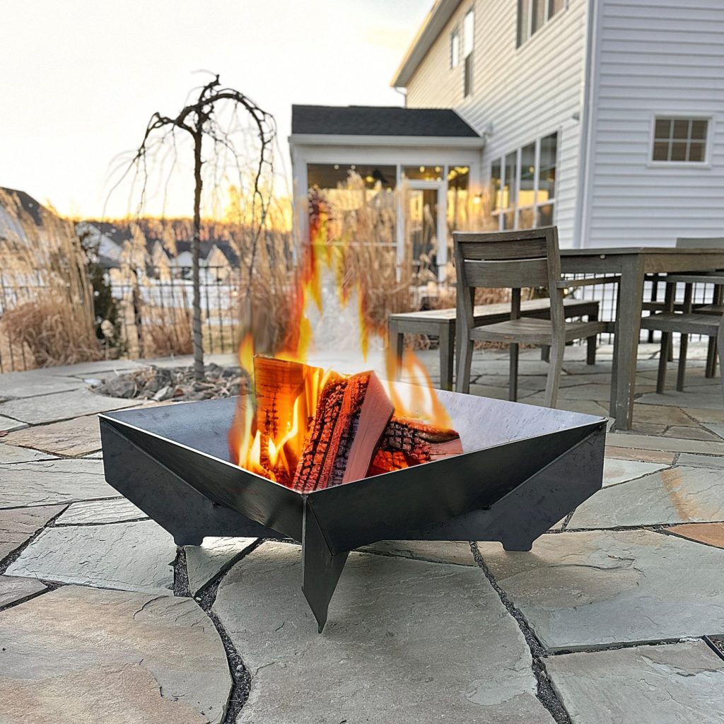 Custom steel wood fire pit