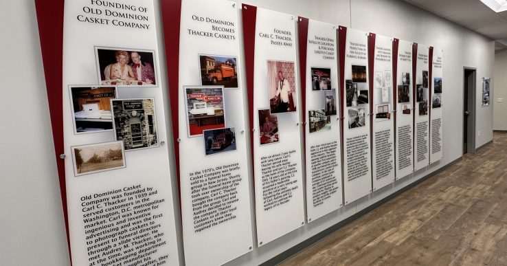 Printed-Acrylic-Signs-History-Wall-Alabama-Metal-Art Custom printed acrylic signage for a history wall.