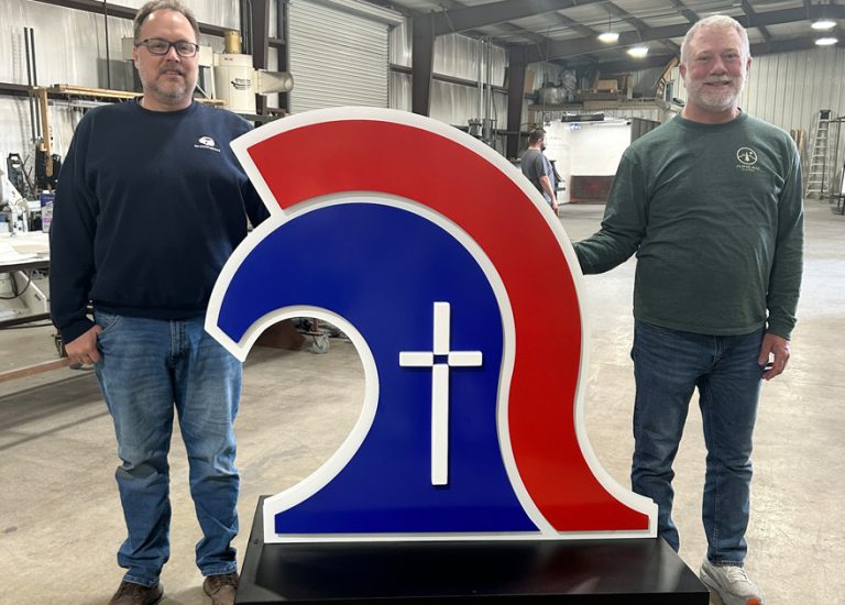 Mobile logo sign display by Alabama Metal Art.