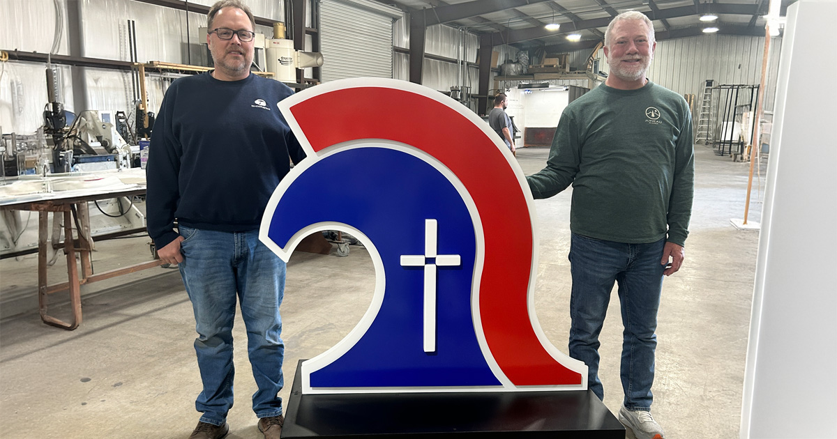 Mobile logo sign display by Alabama Metal Art.