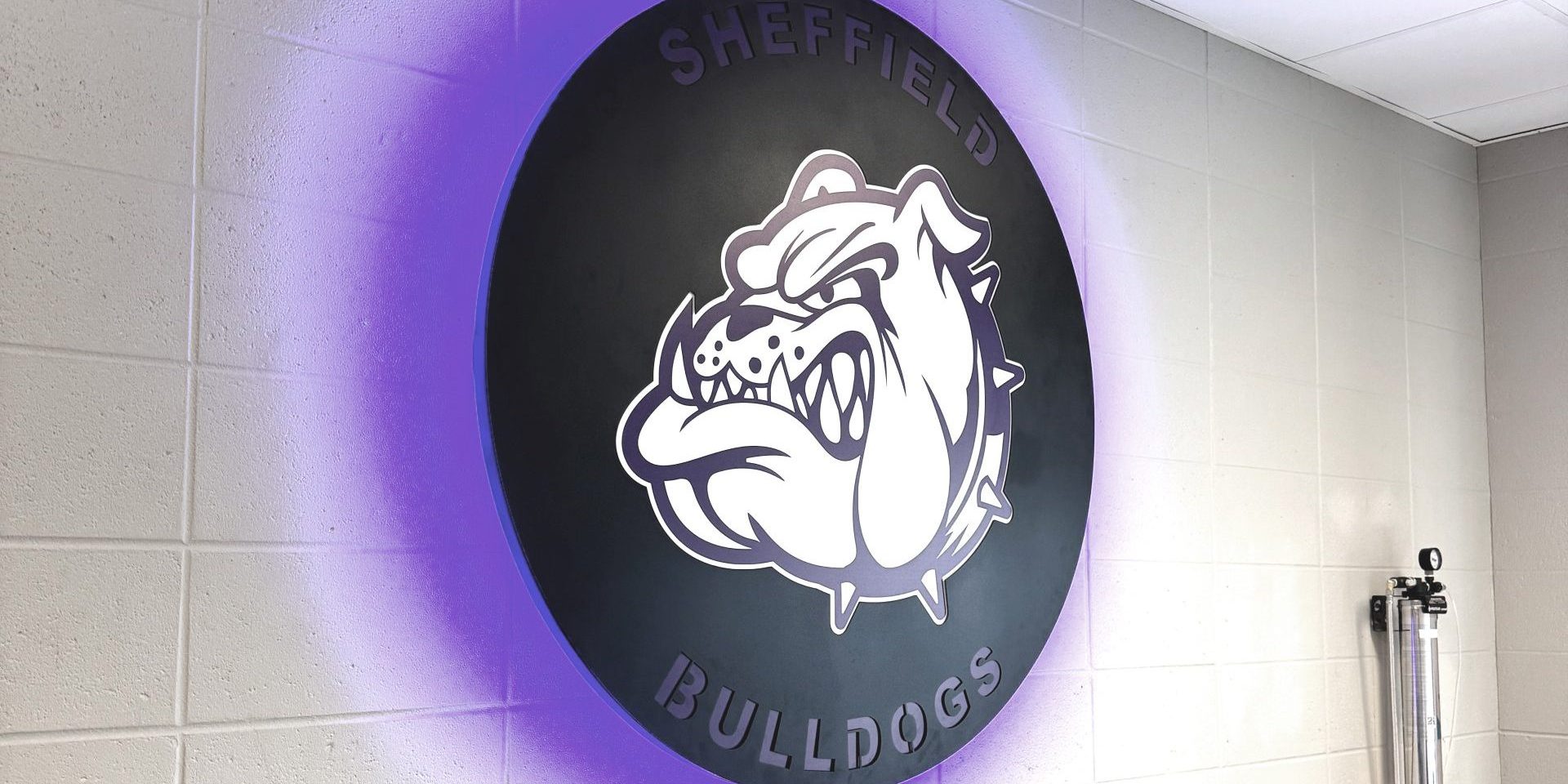 Custom metal backlit mascot sign by Alabama Metal Art.