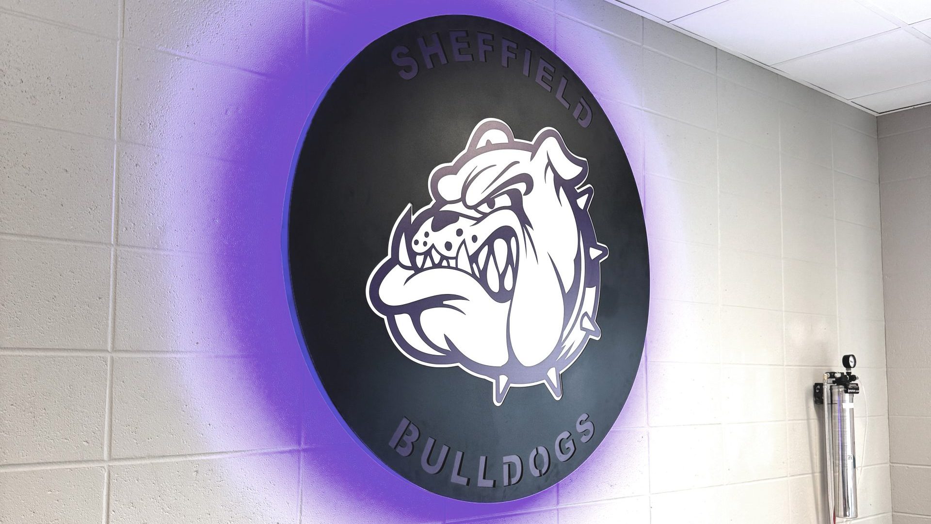 Custom metal backlit mascot sign by Alabama Metal Art.